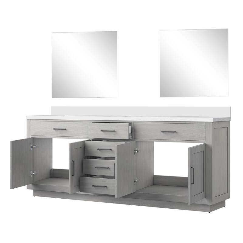 Abbey Bath Vanity with Quartz Top, Sink and Mirror