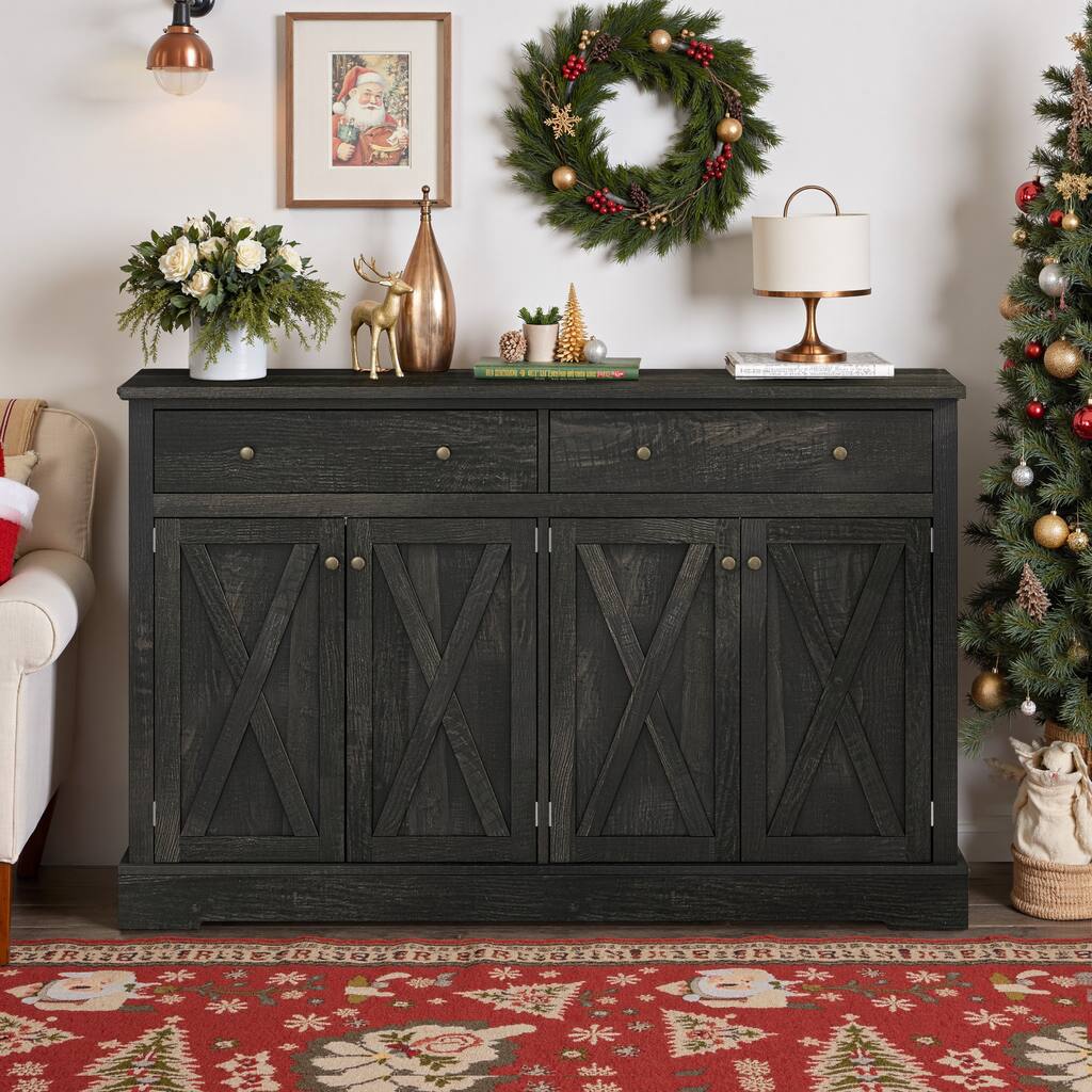 Vintage Sideboard with Two Drawers and Four Doors