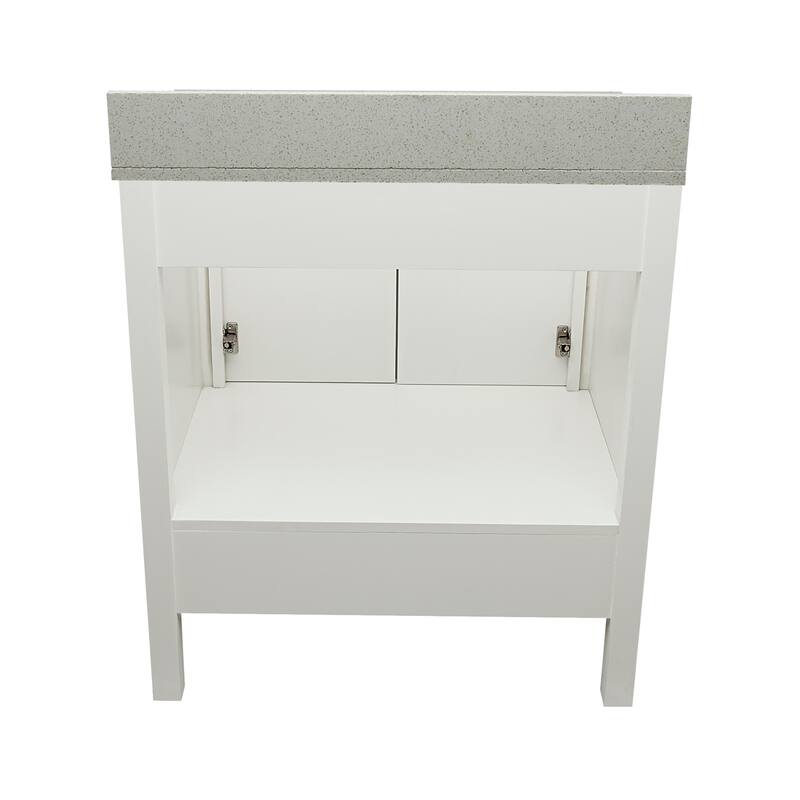 Nevado 31" Bathroom Vanity in Espresso with Quartz Stone Vanity Top Sink w/ Backsplash in Galaxy White Single Hole