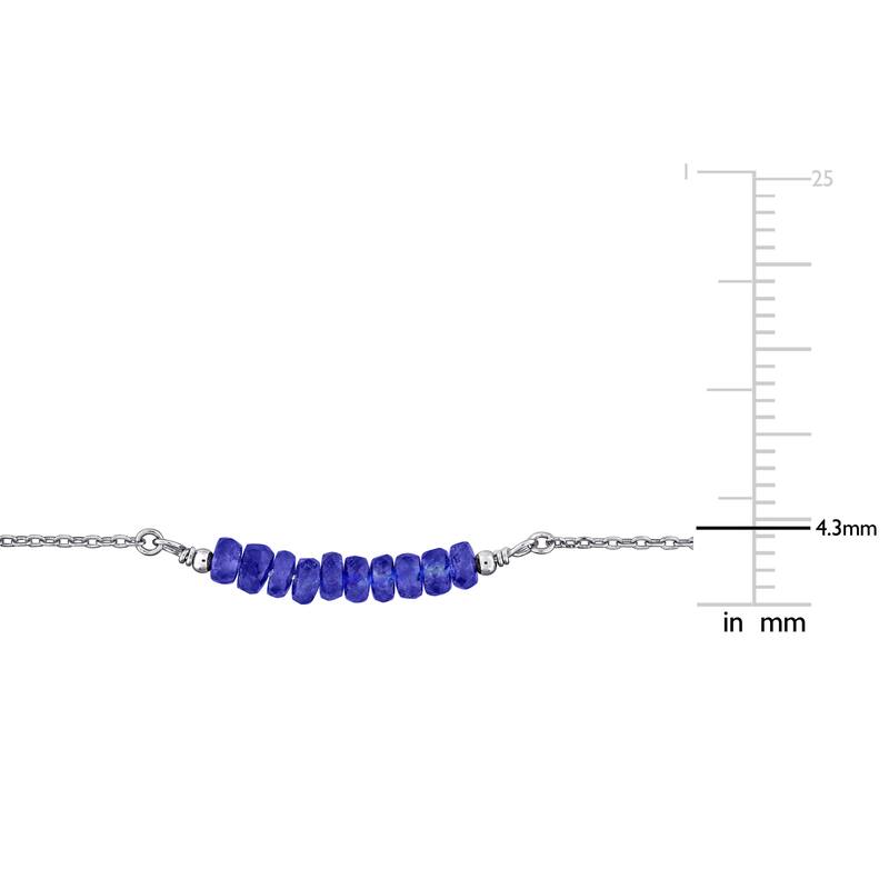 Miadora 4/5ct TGW Blue Sapphire Bead Bar Bracelet in Sterling Silver-7+2in
