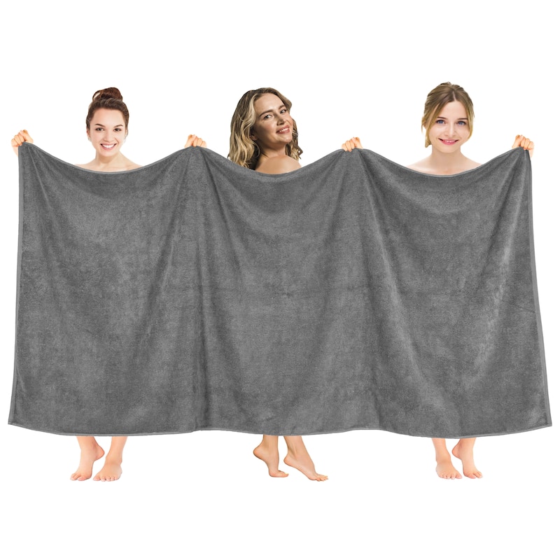 American Soft Linen 40x80 Inch Premium, Soft & Luxury 100% Ringspun Genuine Cotton Extra Large Jumbo Turkish Bath Towel - Grey