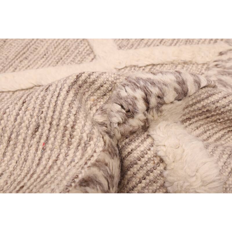 ECARPETGALLERY Hand-knotted Looma Taupe Wool Rug - 7'8 x 10'1