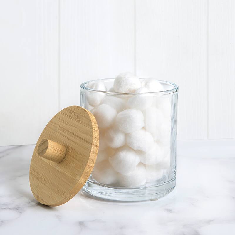 Spa Glass Cotton Ball Jar - Clear - Cotton Ball Jar