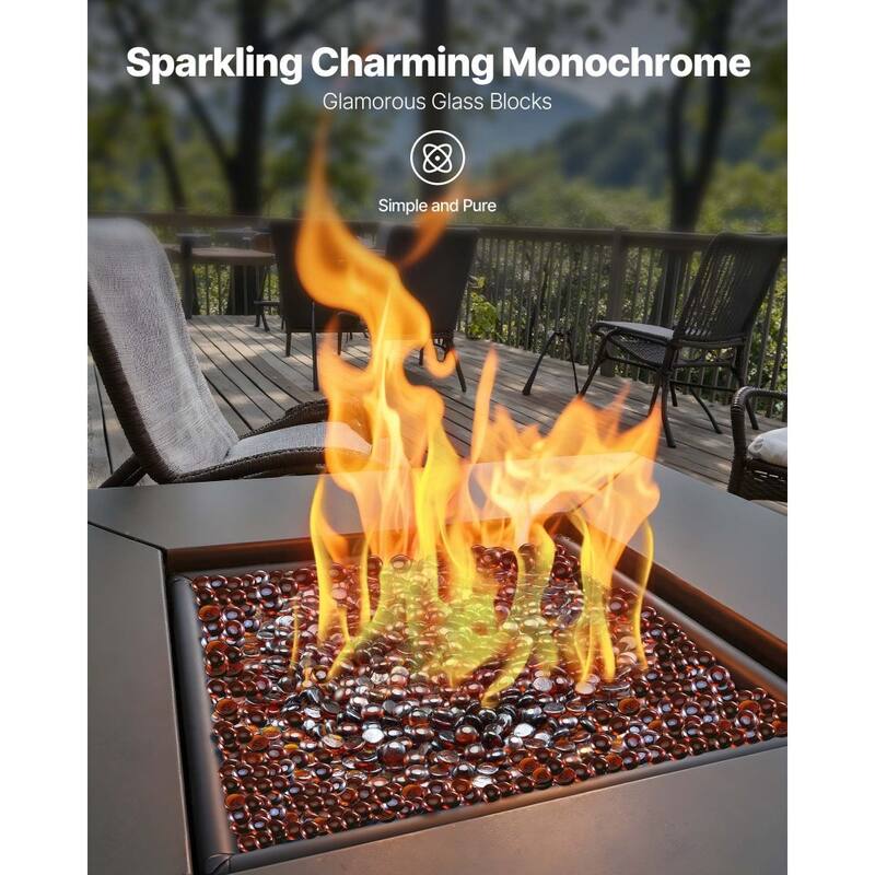 Rich Amber Fireproof Glass Beads 3/4 Inch Heat Resistant for Fire Pits - 3/4 inch