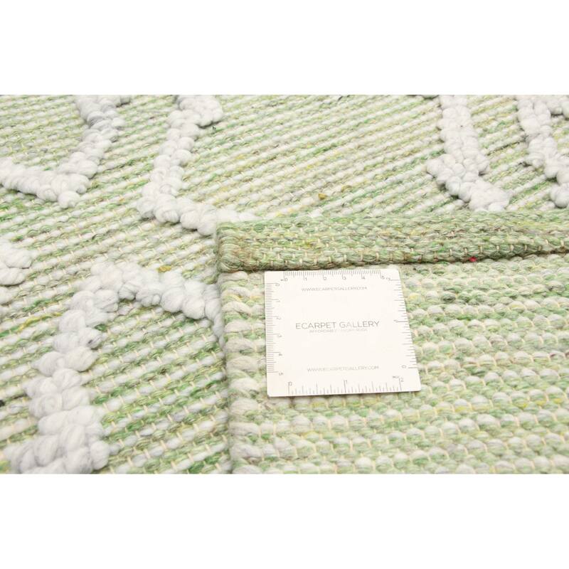 ECARPETGALLERY Braid weave Sienna Green Wool Rug - 5'2 x 8'0