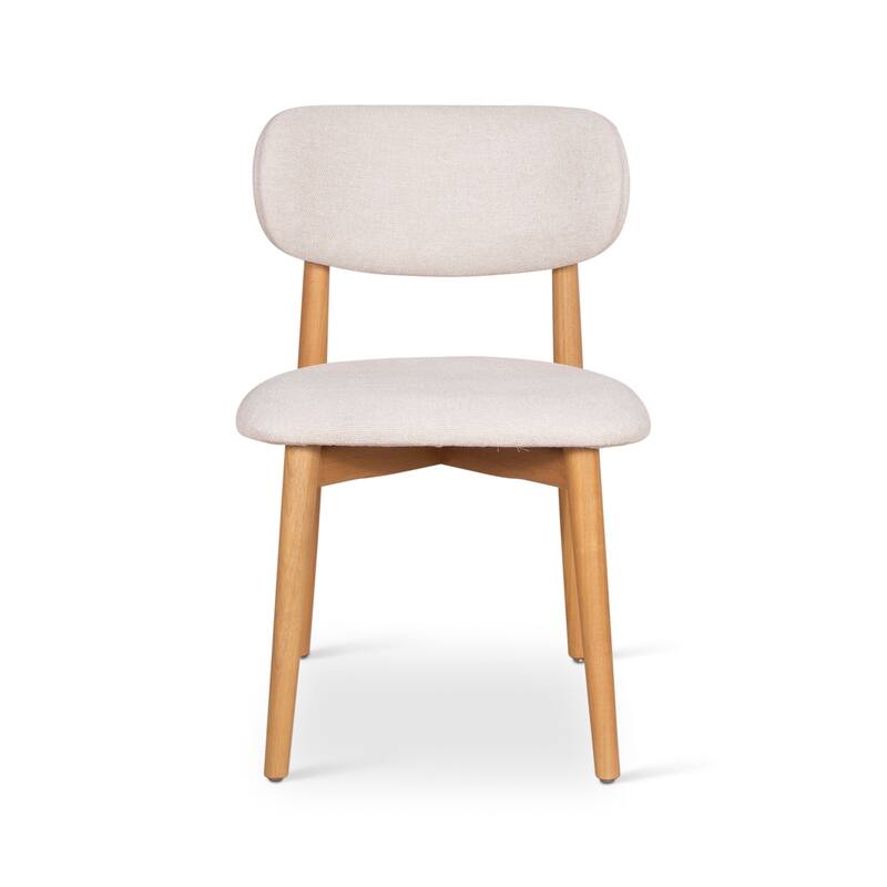 Modern Brazilian - Lucia Side Chair - Harvest Natural, Damasco