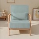 preview thumbnail 114 of 161, 25" W Mid Century Upholstered Wood Accent Chair with Pillow