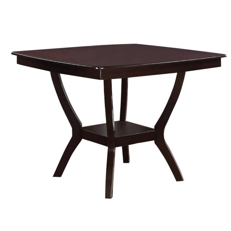 Counter Height Dining Table 42x42 Inch - Square Bar Table with Shelf for Kitchen or Dining - 42