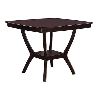 Counter Height Dining Table 42x42 Inch - Square Bar Table with Shelf for Kitchen or Dining - 42