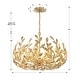 preview thumbnail 7 of 5, Broche 6 Light Antique Gold Chandelier - 27"W x 19"H x 27"D