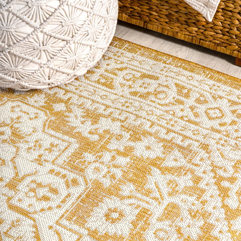 JONATHAN Y Rozetta Medallion Textured Weave Indoor/Outdoor Area Rug