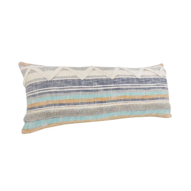 Sevita Destin Distressed Striped Cotton Throw Pillow