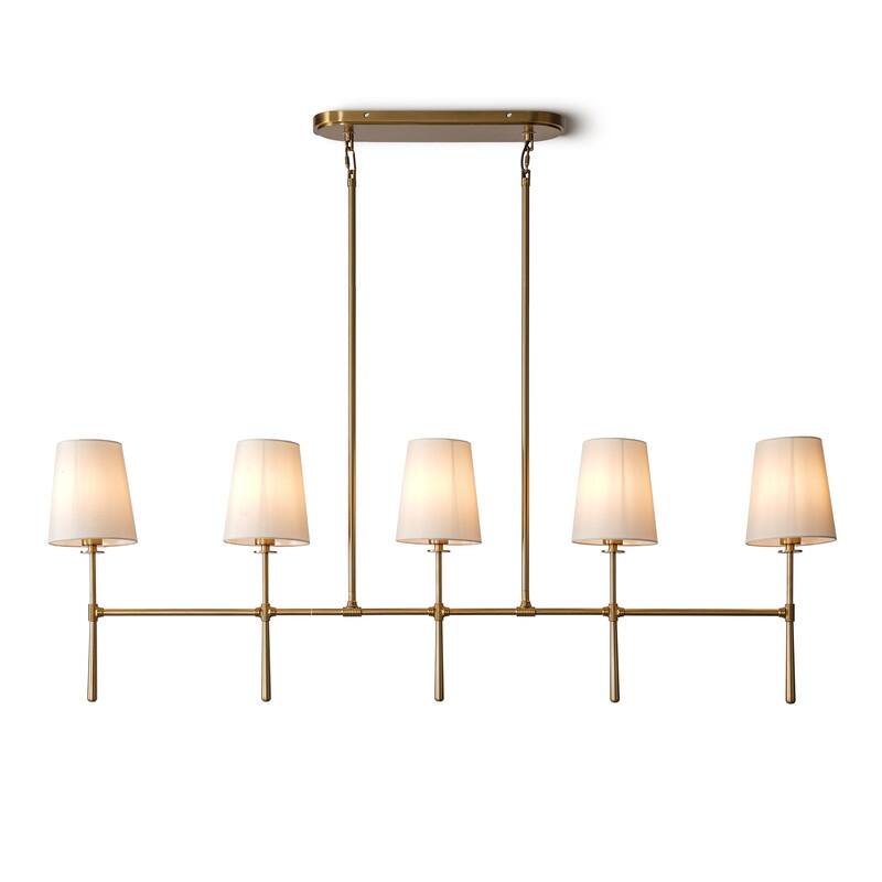KAYLA 6-Light Chandelier, 42" Wide Modern Dining Room Light Fixture - Gold