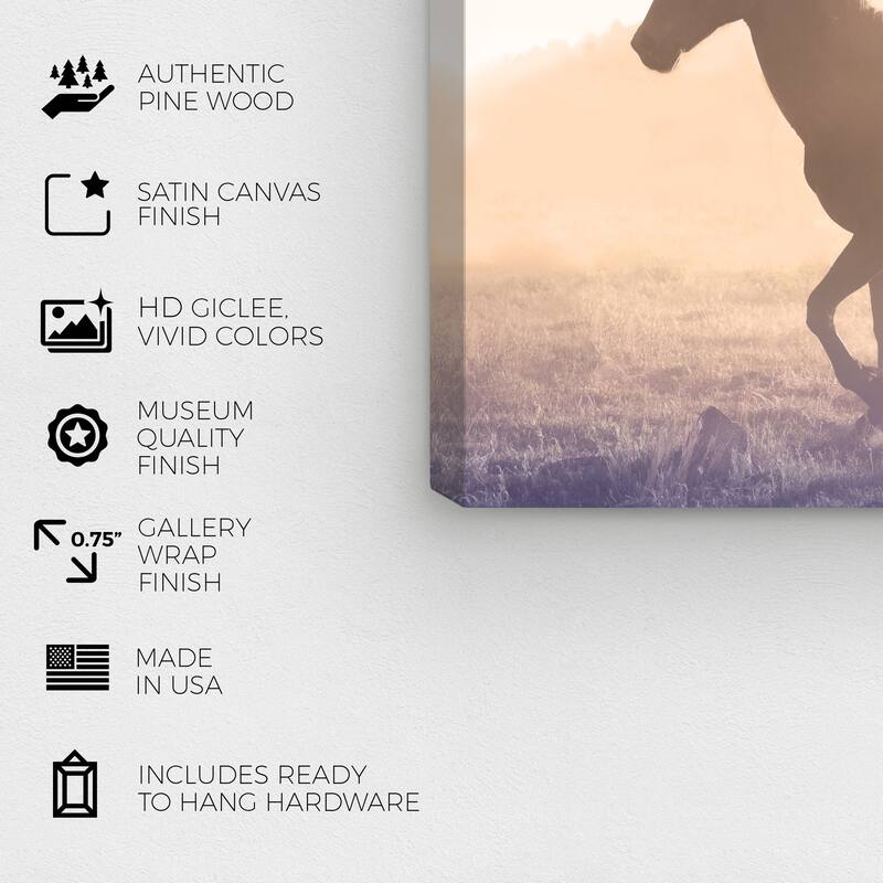 Wynwood Studio Canvas Animals Trotting Brown and Farmhouse Wall Art Canvas Print