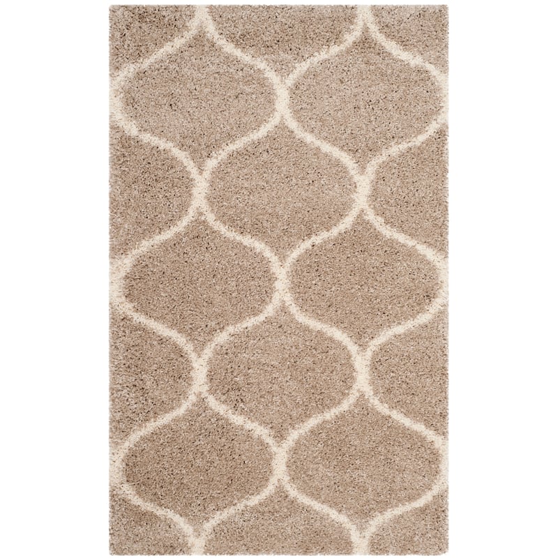 SAFAVIEH Hudson Shag Pushpa Trellis 2-inch Thick Area Rug - 2'3" x 3'9" - Beige/Ivory