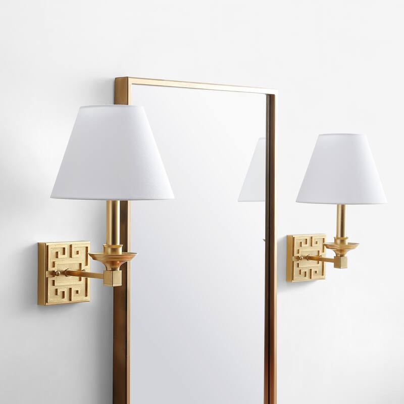 SAFAVIEH Lighting Liliana Chrome Wall Sconce (Set of 2) - 9"x10"x15" - 9Wx10Dx15H - Gold