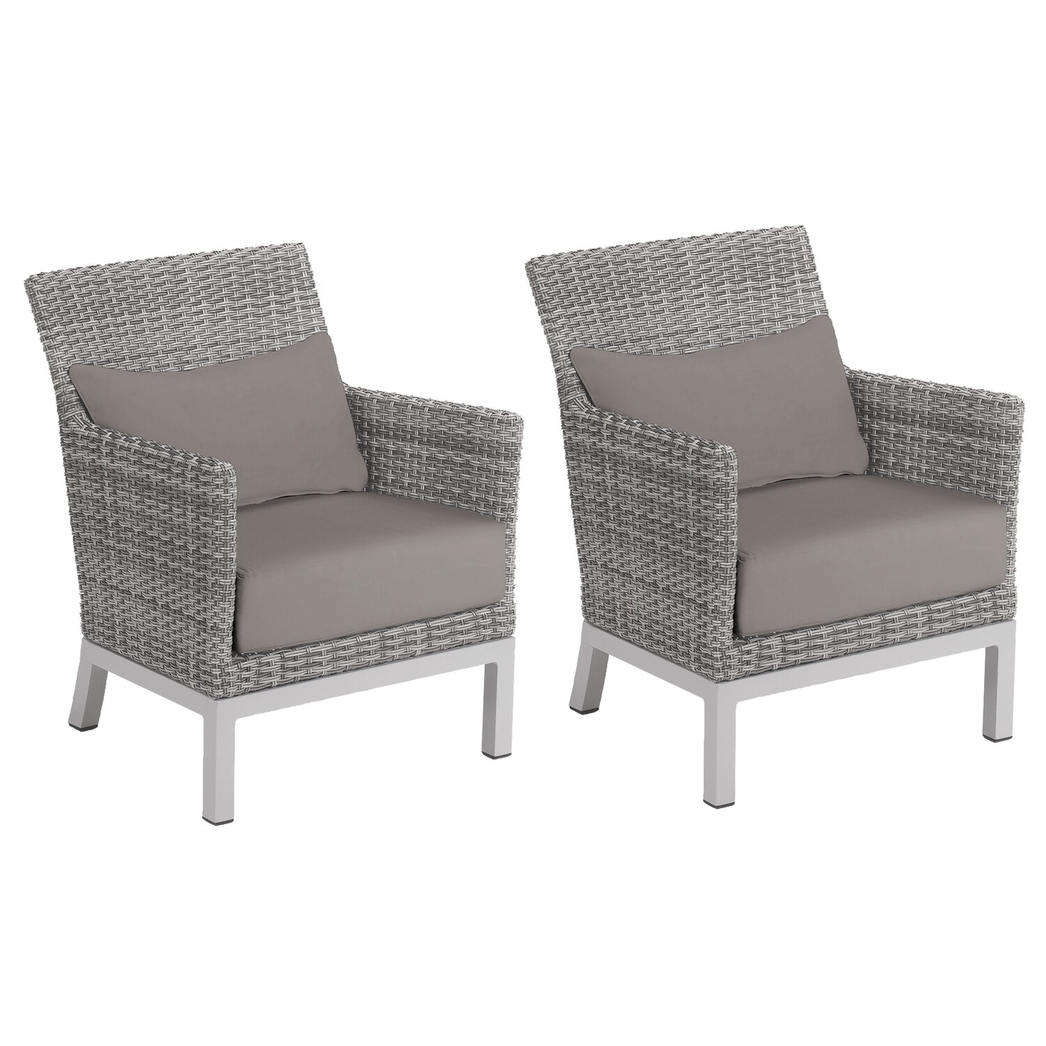 Oxford Garden Argento Resin Wicker Club Chair Stone Polyester