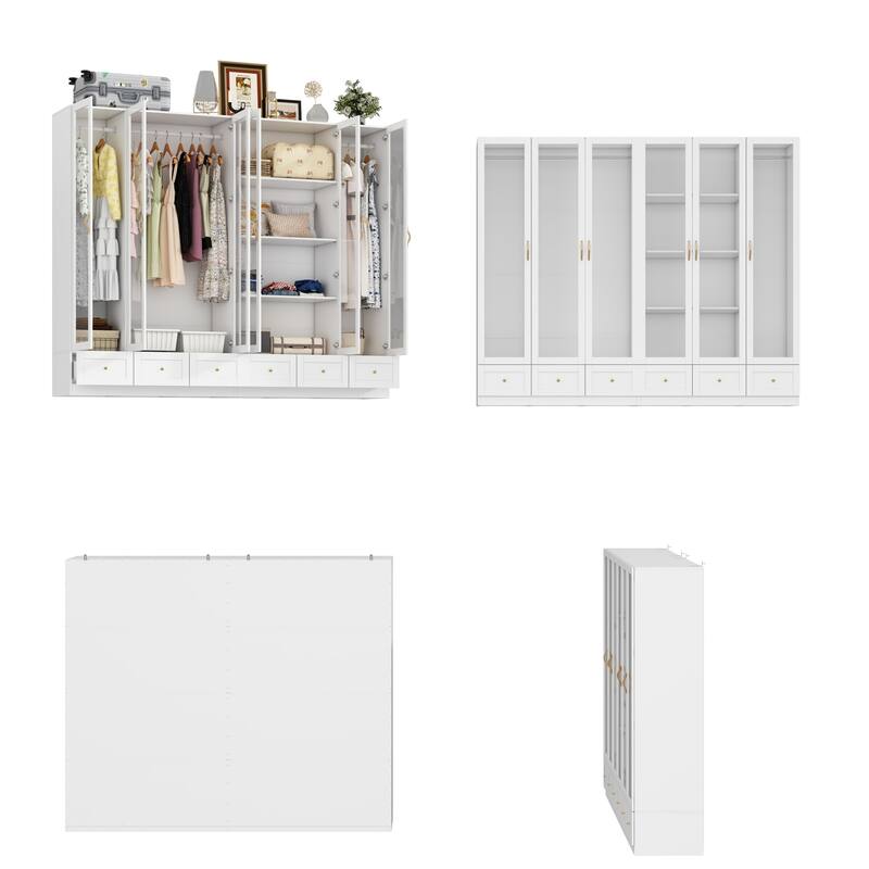 Multi-Piece Wardrobe Set Adaptable Closet Modules Combo Armoires