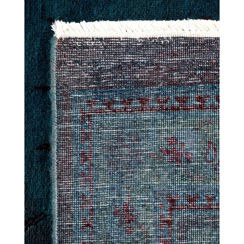 Overton Hand Knotted Wool Vintage Inspired Modern Contemporary Overdyed Charcoal Area Rug - 10' 2" x 13' 9"