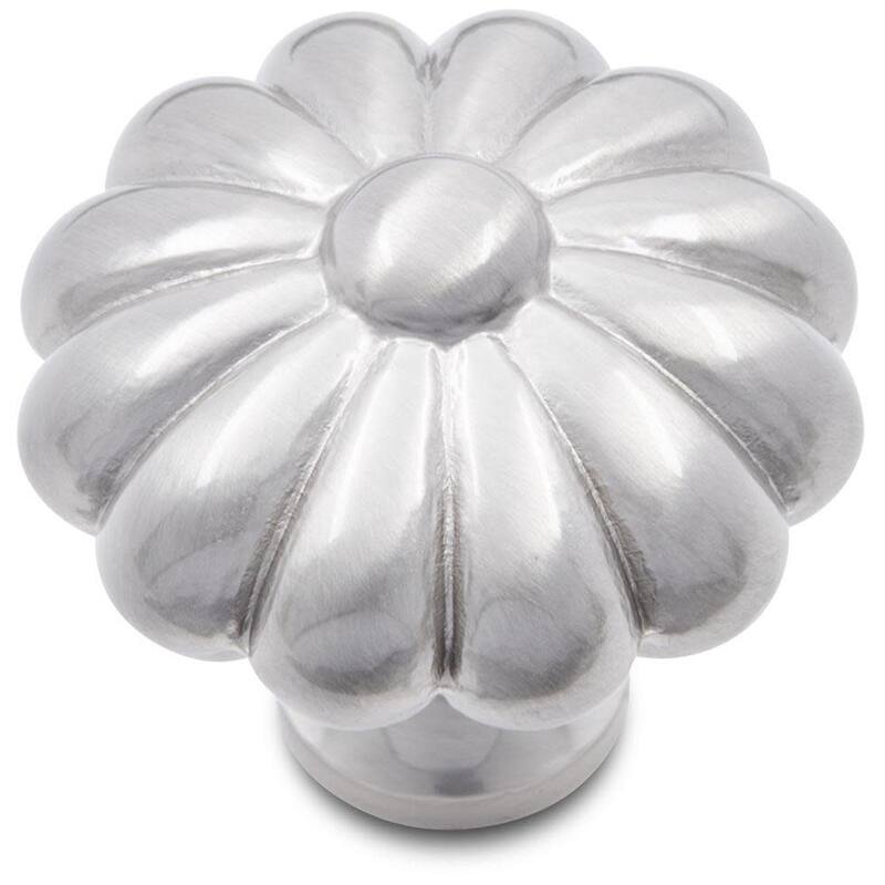 RK International CK 3248 Large Melon 1-1/2" Solid Metal Flower - Satin Nickel