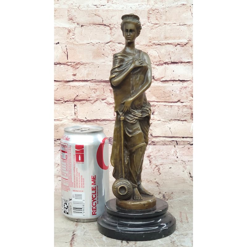 Classical Bronze Lady Sculpture – Elegant Woman Figurine On Marble Base