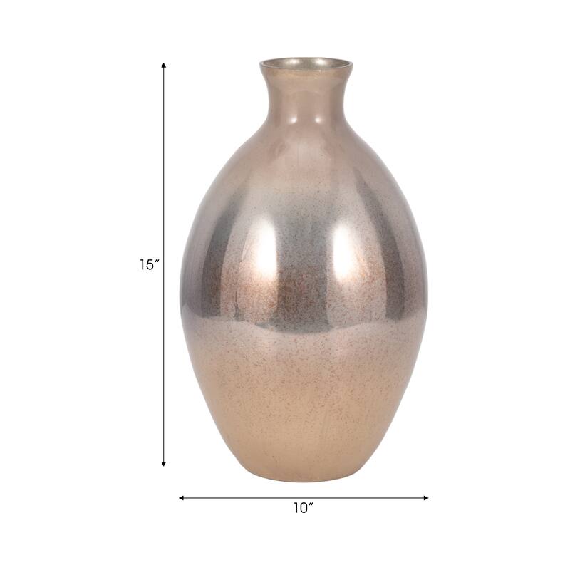 Sagebrook Home Glass Champagne Textured Round Bulbous Vase