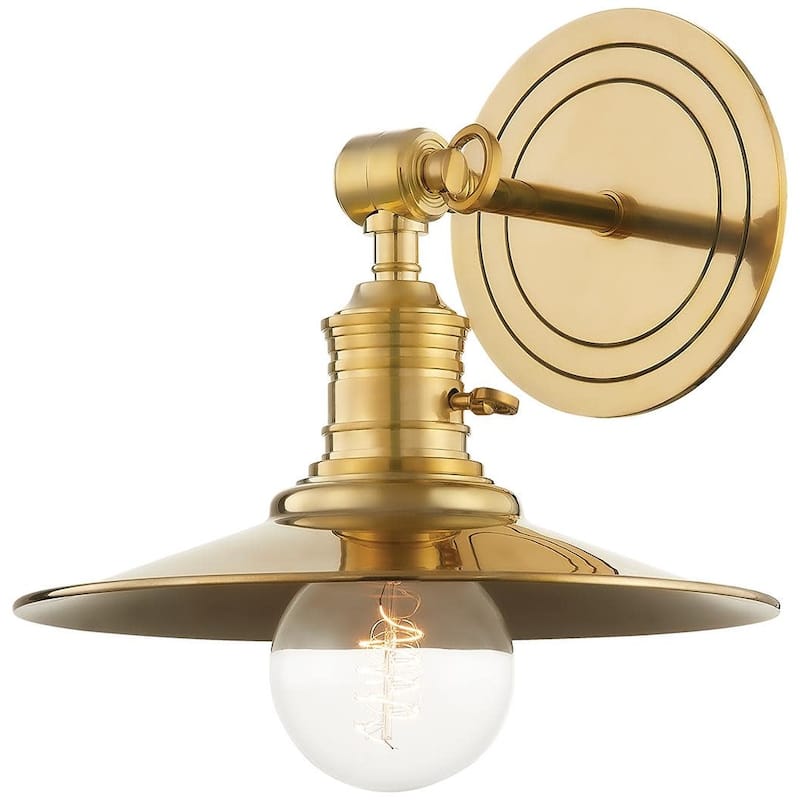 Hudson Valley Lighting Garden City 11" Tall Wall Sconce - Aged Brass