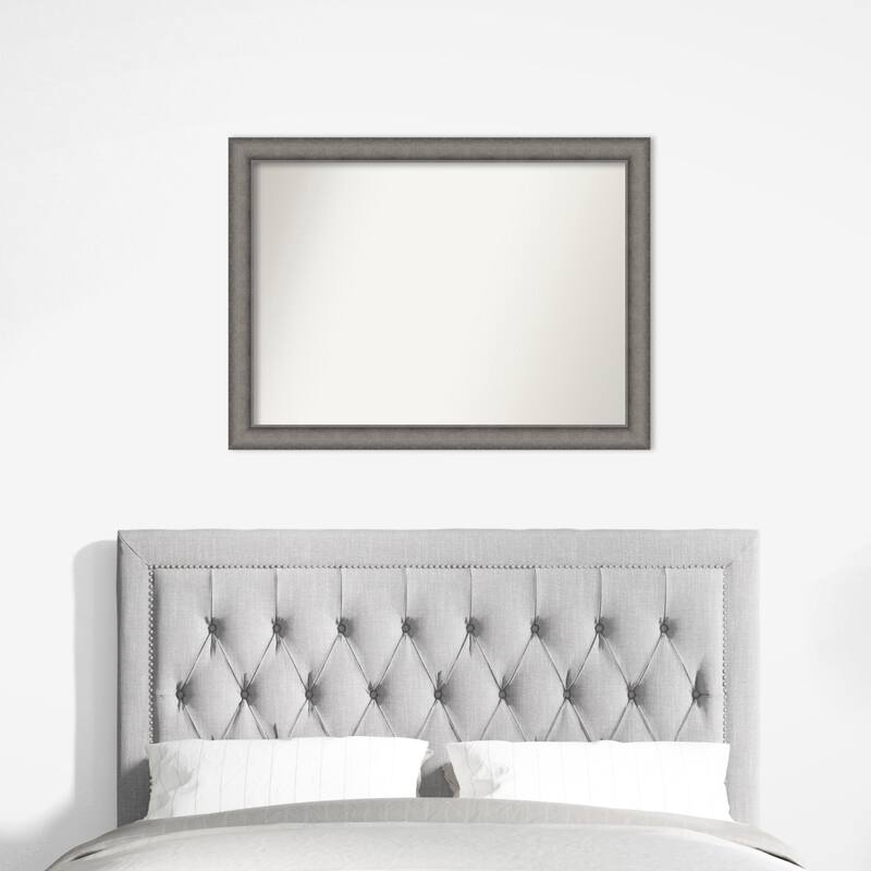 Burnished Concrete Non-Beveled Wood Framed Wall Mirror - Burnished Concrete