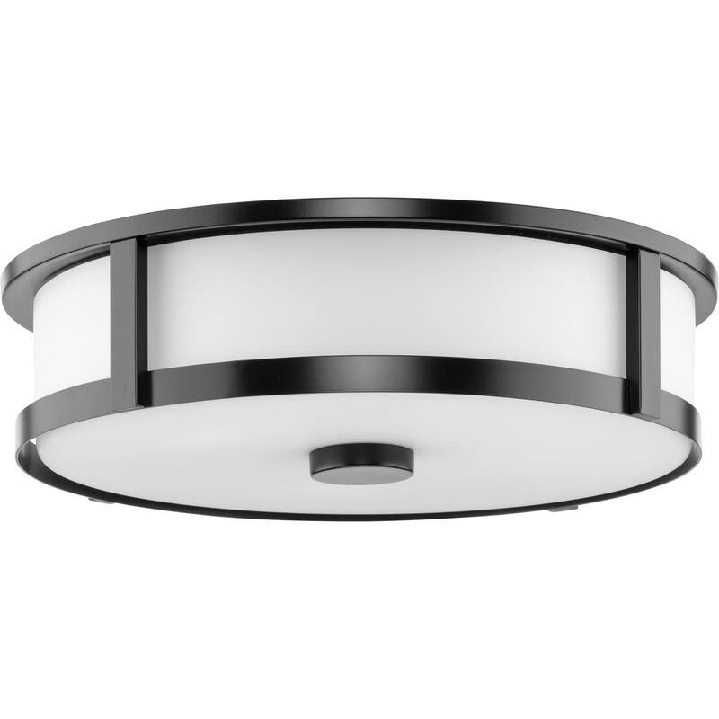 Progress Lighting P350281 Gilliam 3 Light 17" Wide Flush Mount Drum - Matte Black