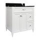 preview thumbnail 94 of 109, Vail 37" Bathroom Vanity with Cultured Marble Top Sink w/ Backsplash in White with White Basin