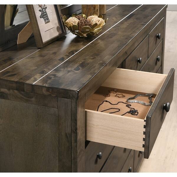 Roundhill Furniture Pavita Weathered Brown Dresser - Bed Bath & Beyond -  22725618