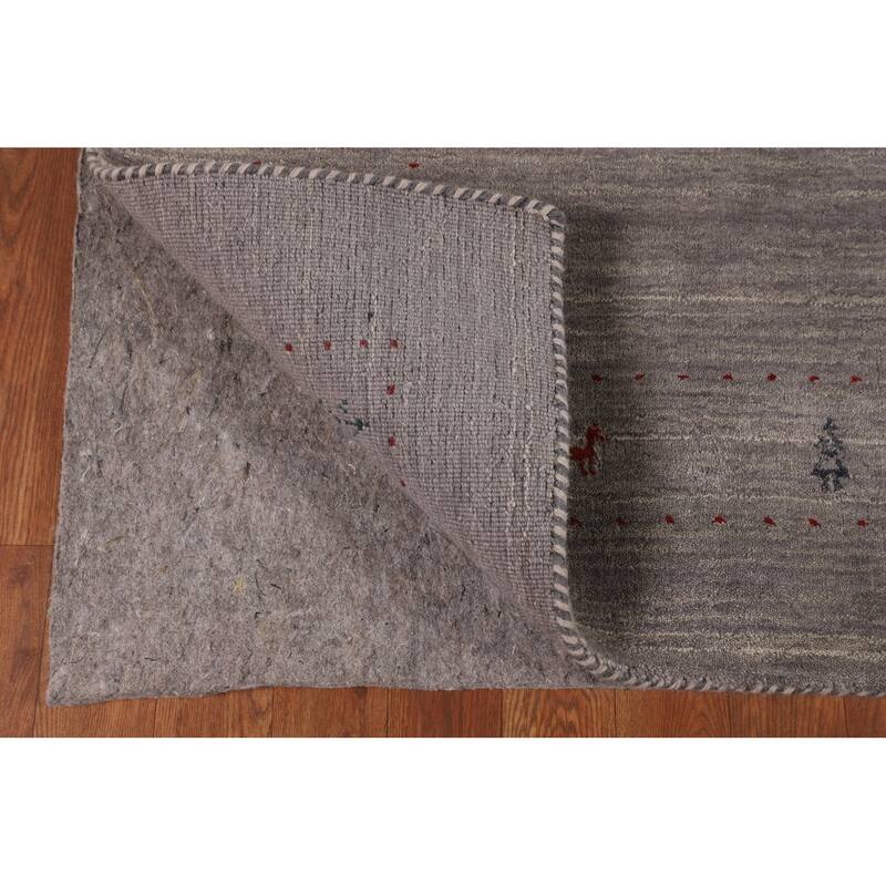 Little Animals Gabbeh Indian Area Rug Hand-Knotted Wool Carpet - 5'1"x 8'0"