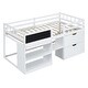 preview thumbnail 5 of 46, Twin Size Low Loft Bed with Rolling Desk, Shelves, and Drawers - Space Saving Design