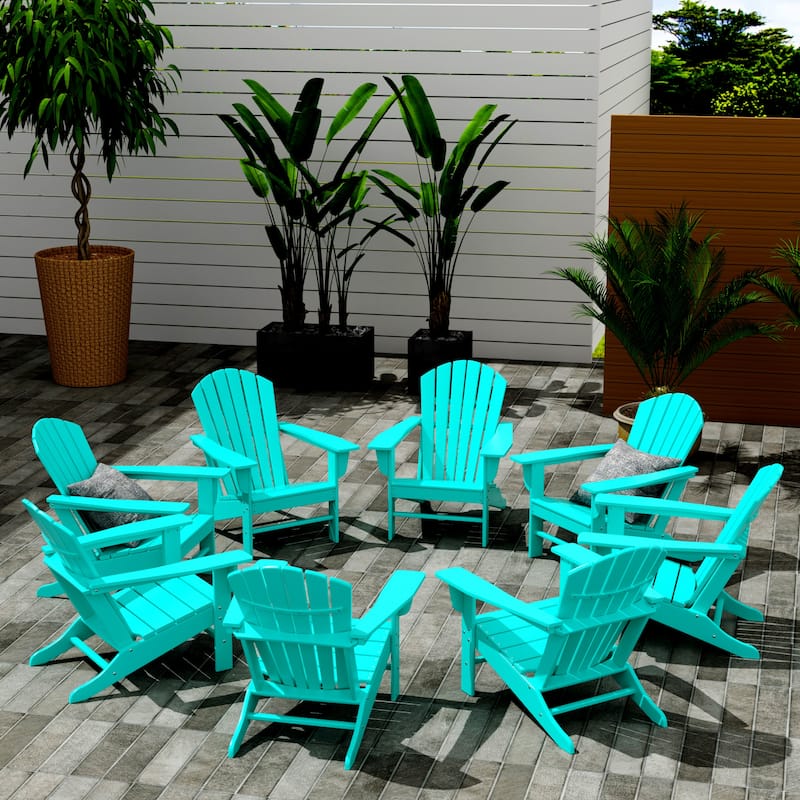 Altura Outdoor Eco-Friendly All Weather Poly Adirondack Chair (Set of 8) - Turquoise