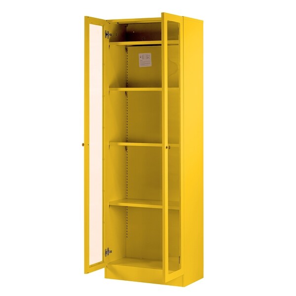 Avidan 70-inch Yellow French Door Metal Cabinet - Bed Bath