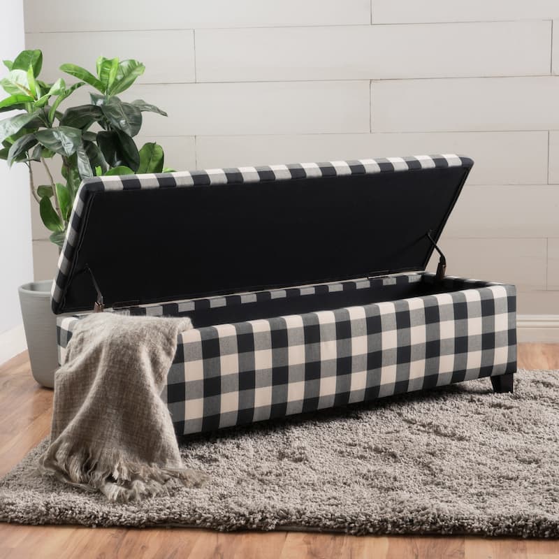 Modern Upholstered Storage Bench for Living Room Entryway