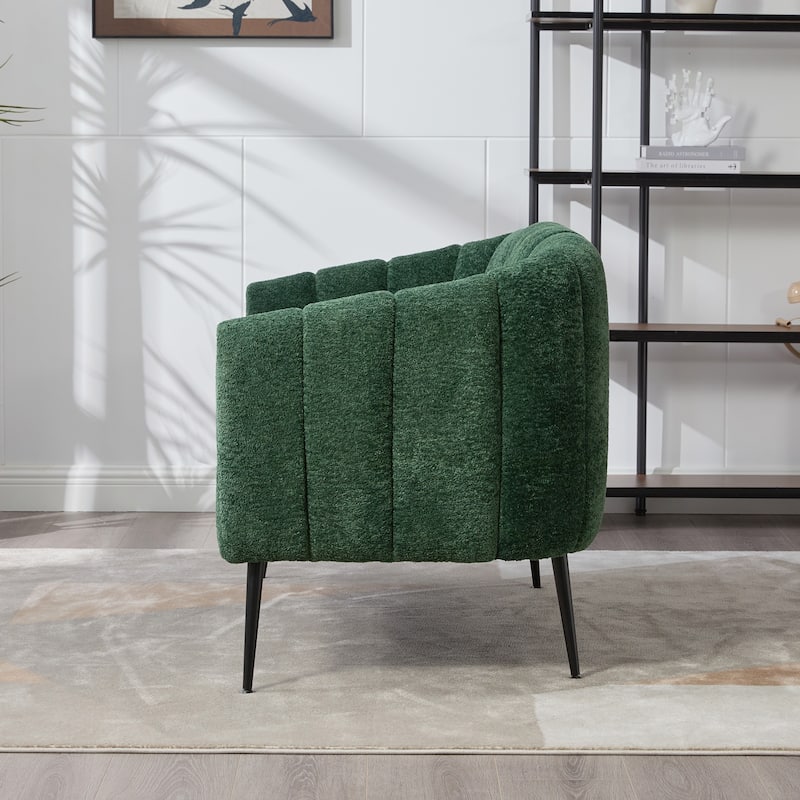50.2"W Upholstered Mini Loveseat Accent Couch, Small Settee with Metal Legs, Channel Tufted 2-Seater Sofa