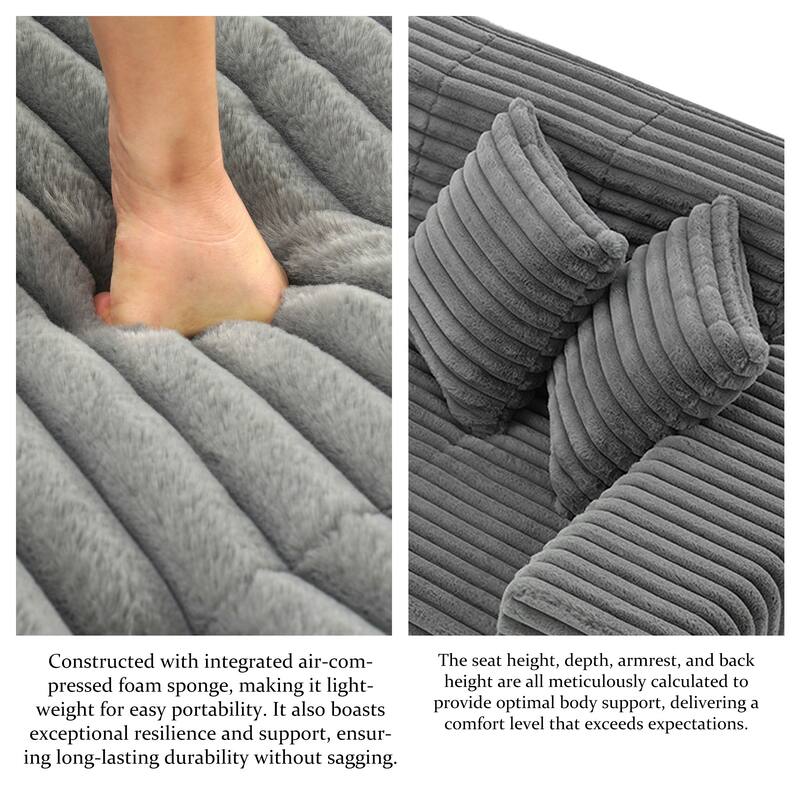 Scandinavian Corduroy Full-Foam Modular Sectional Sofa Set