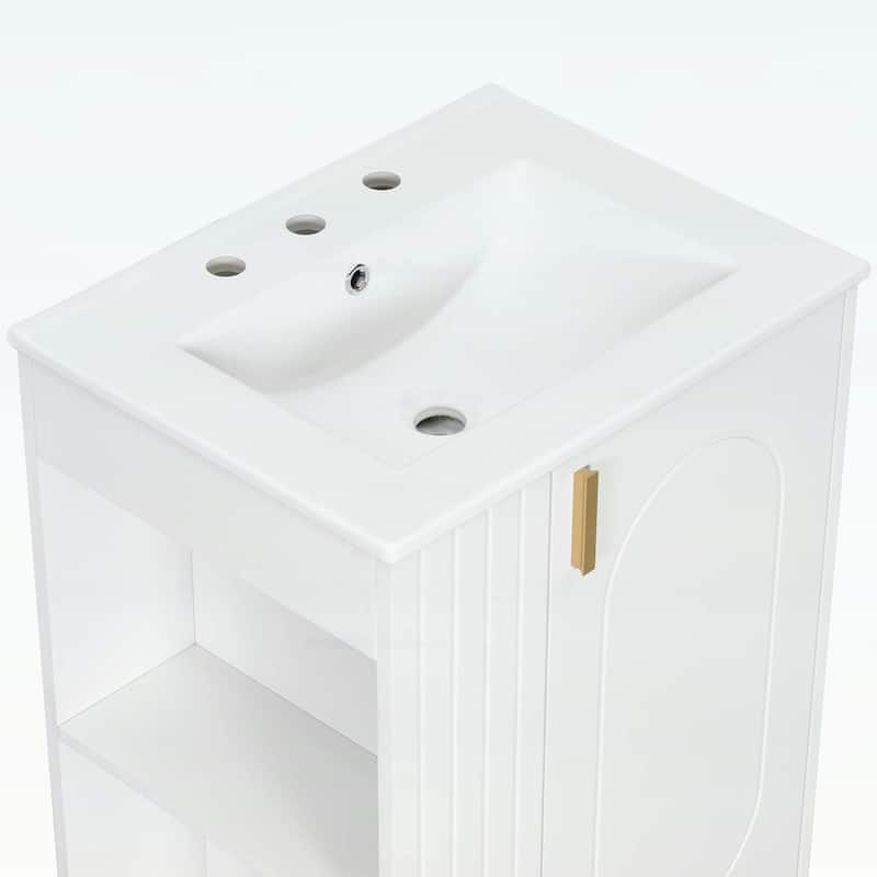 Bathroom Vanity with Sink, Cabinet Door Shelf,Side Open Storage,Wood Frame,Soft Closing Door