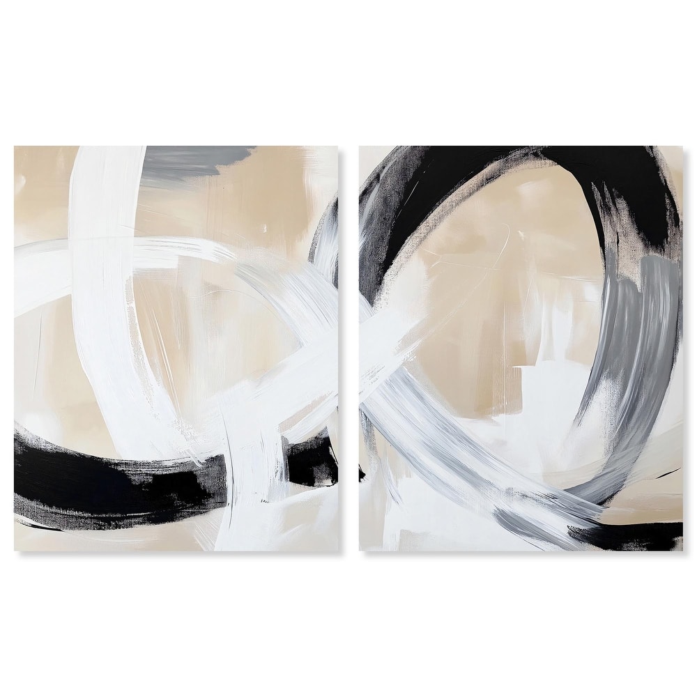 Neutral Interplay I Canvas Set of 2 by Art Remedy, Gallery Wrapped