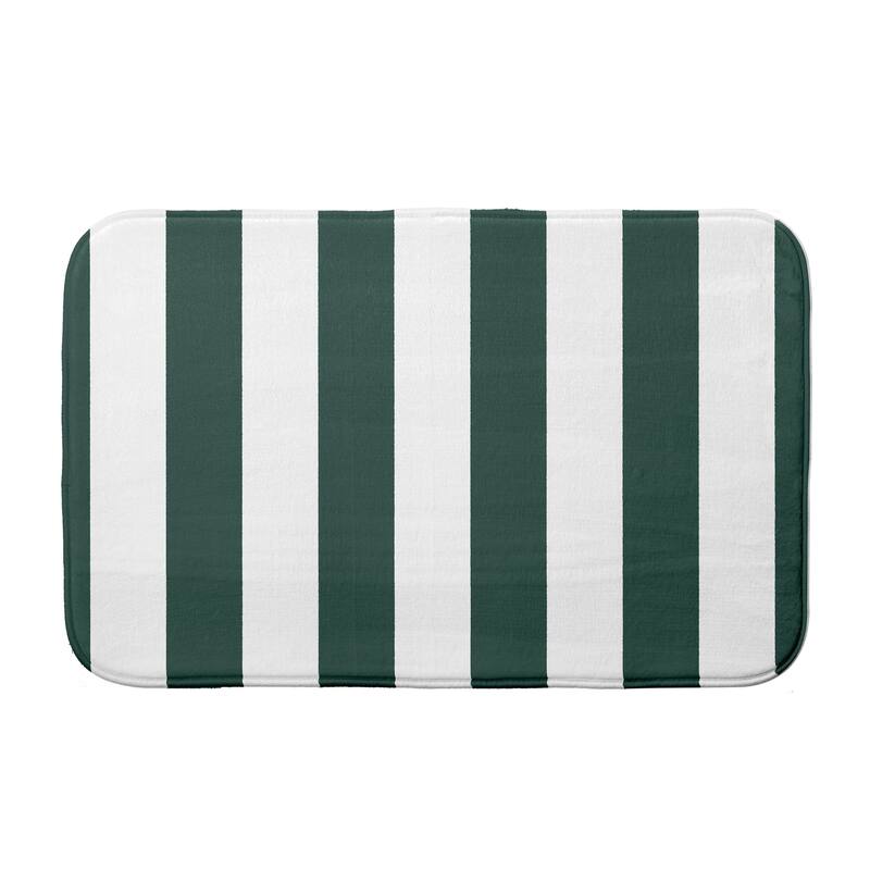 Rugby Stripe Bath Mat - 21 x 34 - Green
