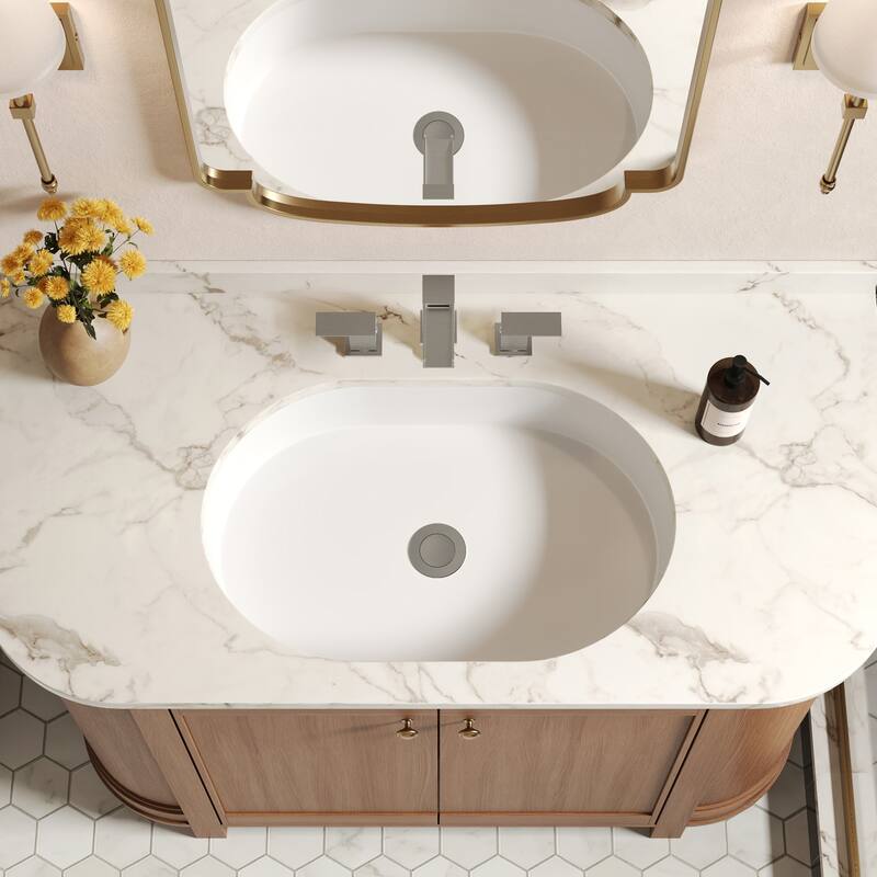 GRANDJOY Widespread 2-Handle LED Waterfall Bathroom Sink Faucet