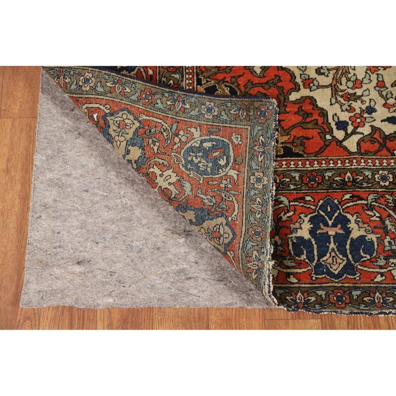 Pre-1900 Antique Vegetable Dye Sarouk Farahan Persian Wool Carpet - 4'5" x 6'10"