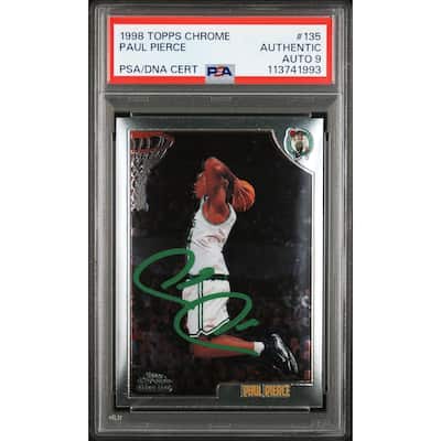 Paul Pierce 1998 Topps Chrome Signed Rookie Card #135 Auto Graded PSA 9 13741993 - 8' x 11'