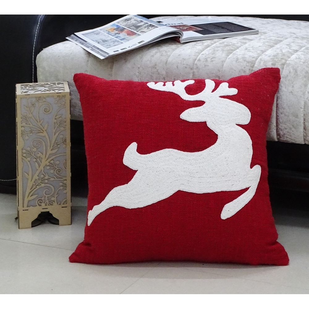 Reindeer Velvet 20 Square Christmas Throw Pillow - Bed Bath & Beyond -  32411719