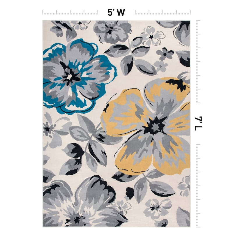 World Rug Gallery Modern Floral Design Area Rug