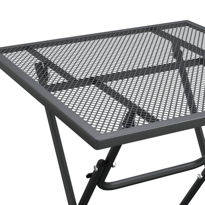 Zofi Outdoor Dining Breakfast Bistro Table, Foldable Mesh Top, Gray