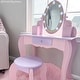 preview thumbnail 4 of 9, Teamson Kids Vanity Pretend Playset with LED Illuminated Mirror, Matching Stool, and Storage Drawer