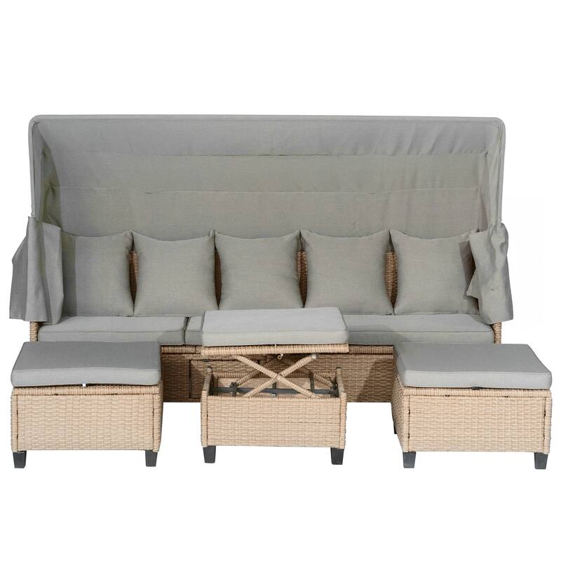 4 Piece UV-Proof Resin Wicker Patio Sofa Set