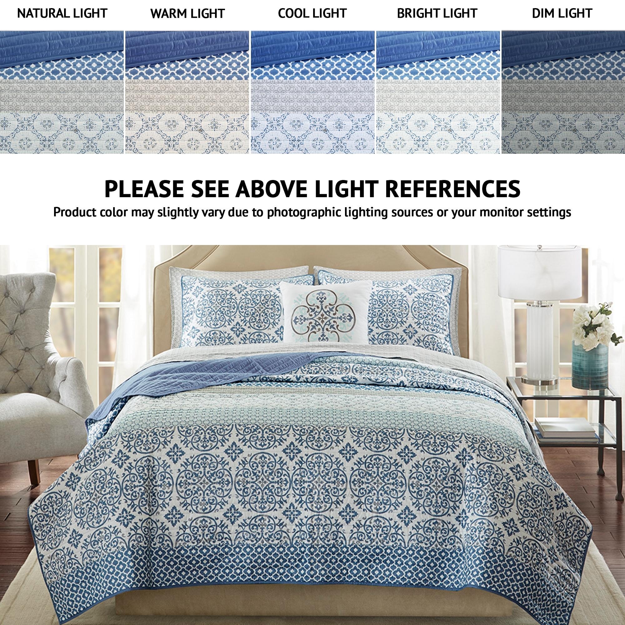 Madison Park Essentials Nova Quilt Set with Cotton Bed Sheets - On
